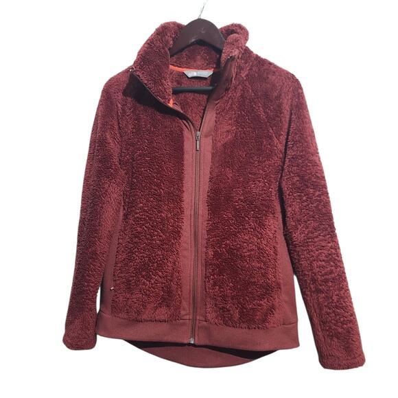 The North Face Red Furry Fleece Full Zip Size Small - Picture 1 of 6